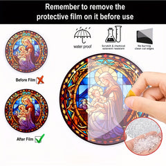 14" Jesus Acrylic Window Suncatcher Stained Panel Hanging Decor