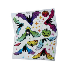 Colorful Luminous Bat Halloween Stickers Eight Bats Luminous Wall Stickers