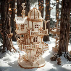 3D Wooden Treehouse Puzzle Model DIY Assembly Gift