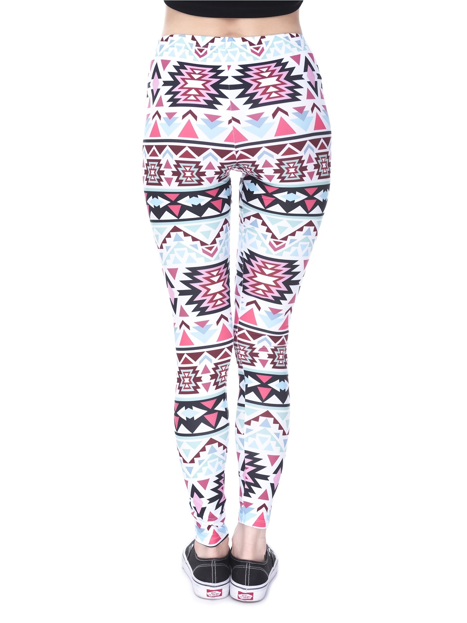 Geometric Print Skinny Leggings High Waist Yoga Leggings