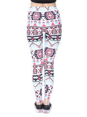 Geometric Print Skinny Leggings High Waist Yoga Leggings