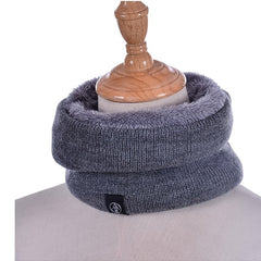 Solid Plush Scarf Leather Marks Neck Warm Head Wrap