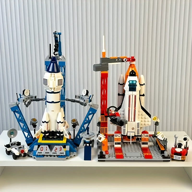 Solar System Rocket Building Blocks Set Educational Space Shuttle Launch Center