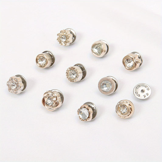 10pcs Scarf Pins Shirt Brooch Lapel Pins Women Hijab Clip Cardigan Sweater