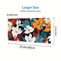 Large Flower Gamer Mouse Pad - Non-Slip Waterproof Natural Rubber Base