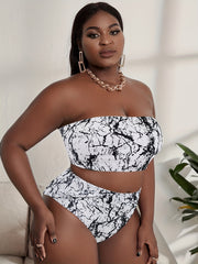 Tie Dye Bikini Set Tube Top & Tummy Control Underwear