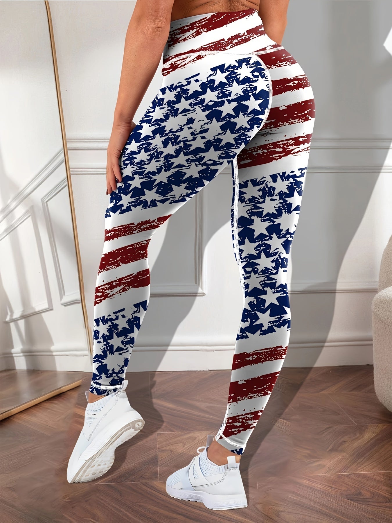 American Flag High Waist Yoga Pants Stretch Leggings Activewear
