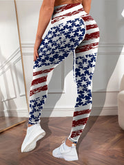 American Flag High Waist Yoga Pants Stretch Leggings Activewear