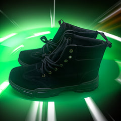 Men's High Top Solid Boots Comfy Non Slip Durable Lace Up Shoes