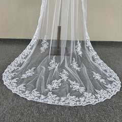 3m Lace Wedding Veil with Comb Ivory Bridal Gown
