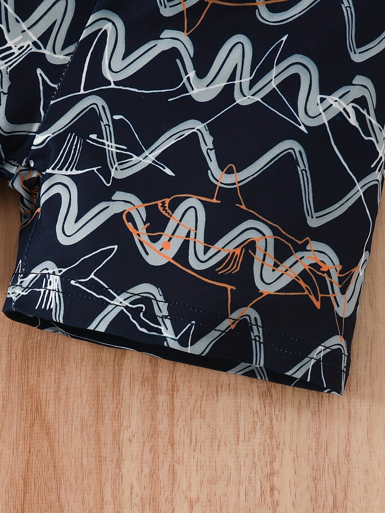 Boys Shark Graphic Outfit Round Neck T shirt & Shorts Kids Summer Clothing