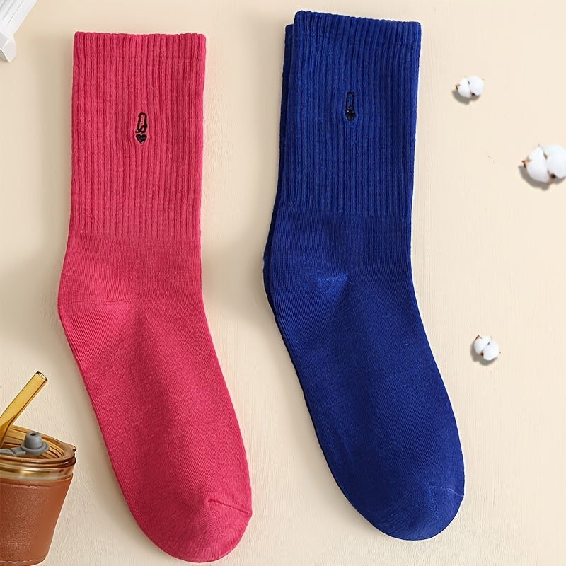2 Pairs Q Pattern Sports Socks Women's Stockings