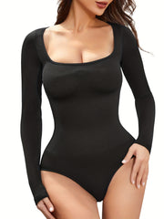 Seamless Tummy Control Body Shaper Long Sleeve Slimmer Underwear