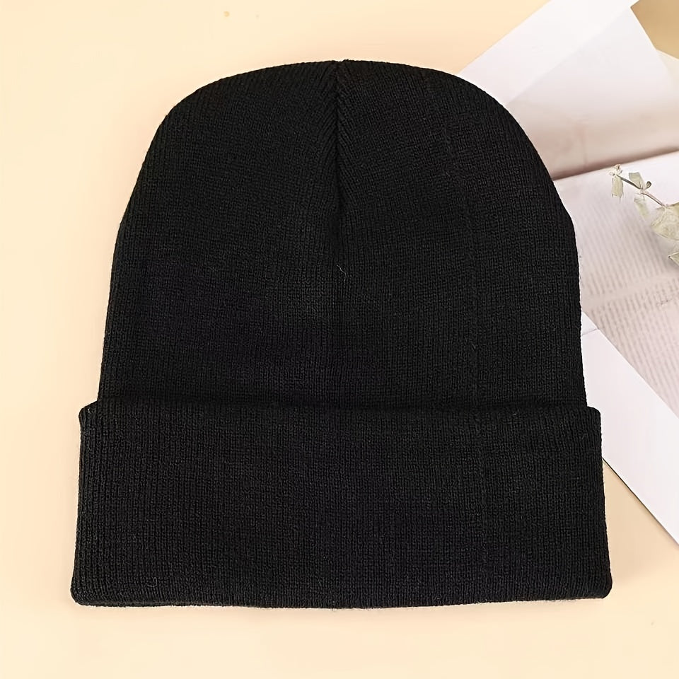 Heart Rhinestone Beanie Hat Winter Soft Knit Warm Skull Cap