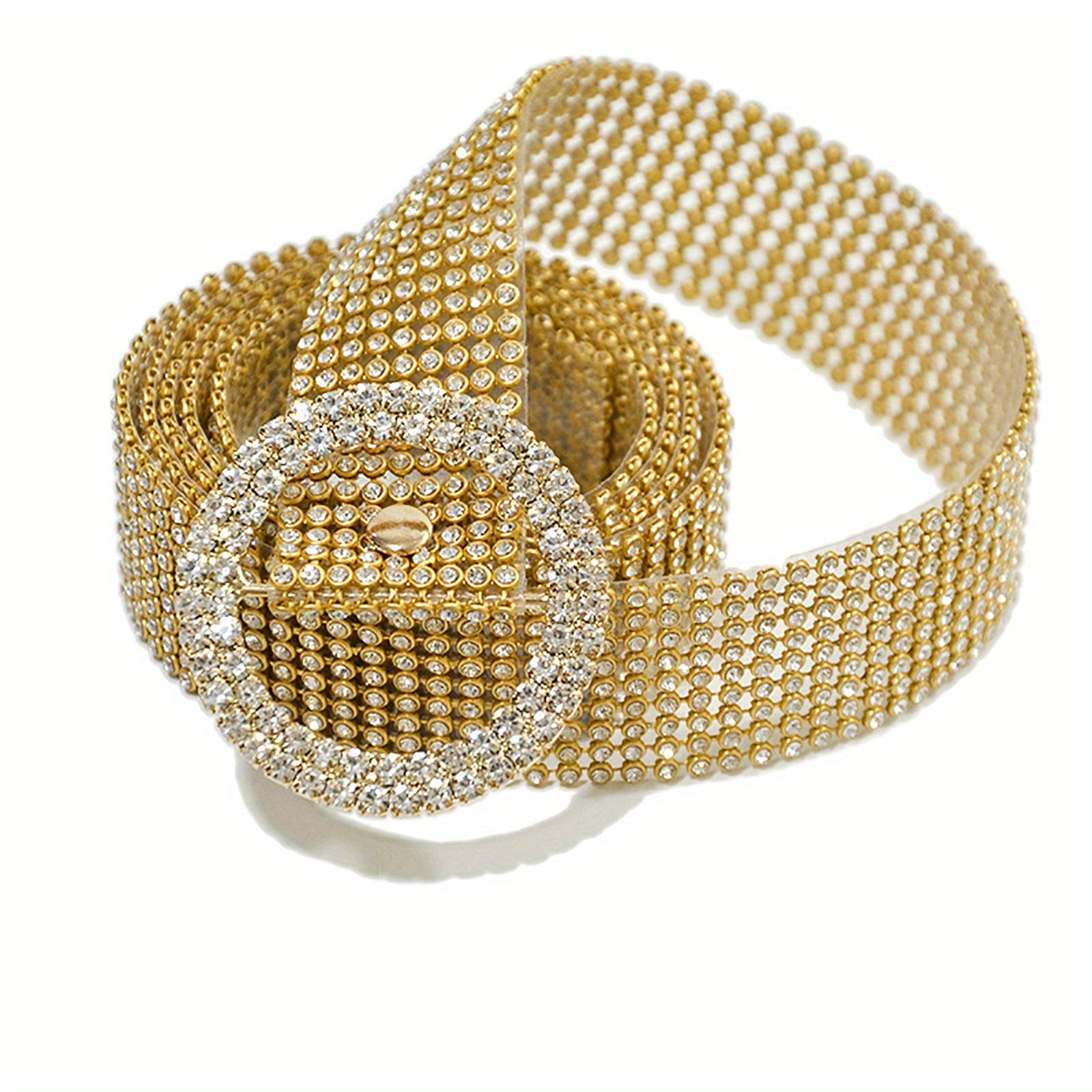 Rhinestone Inlaid Y2K Belts Sparkly Belt Stylish Wide Belt Dress Girdle