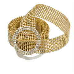 Rhinestone Inlaid Y2K Belts Sparkly Belt Stylish Wide Belt Dress Girdle
