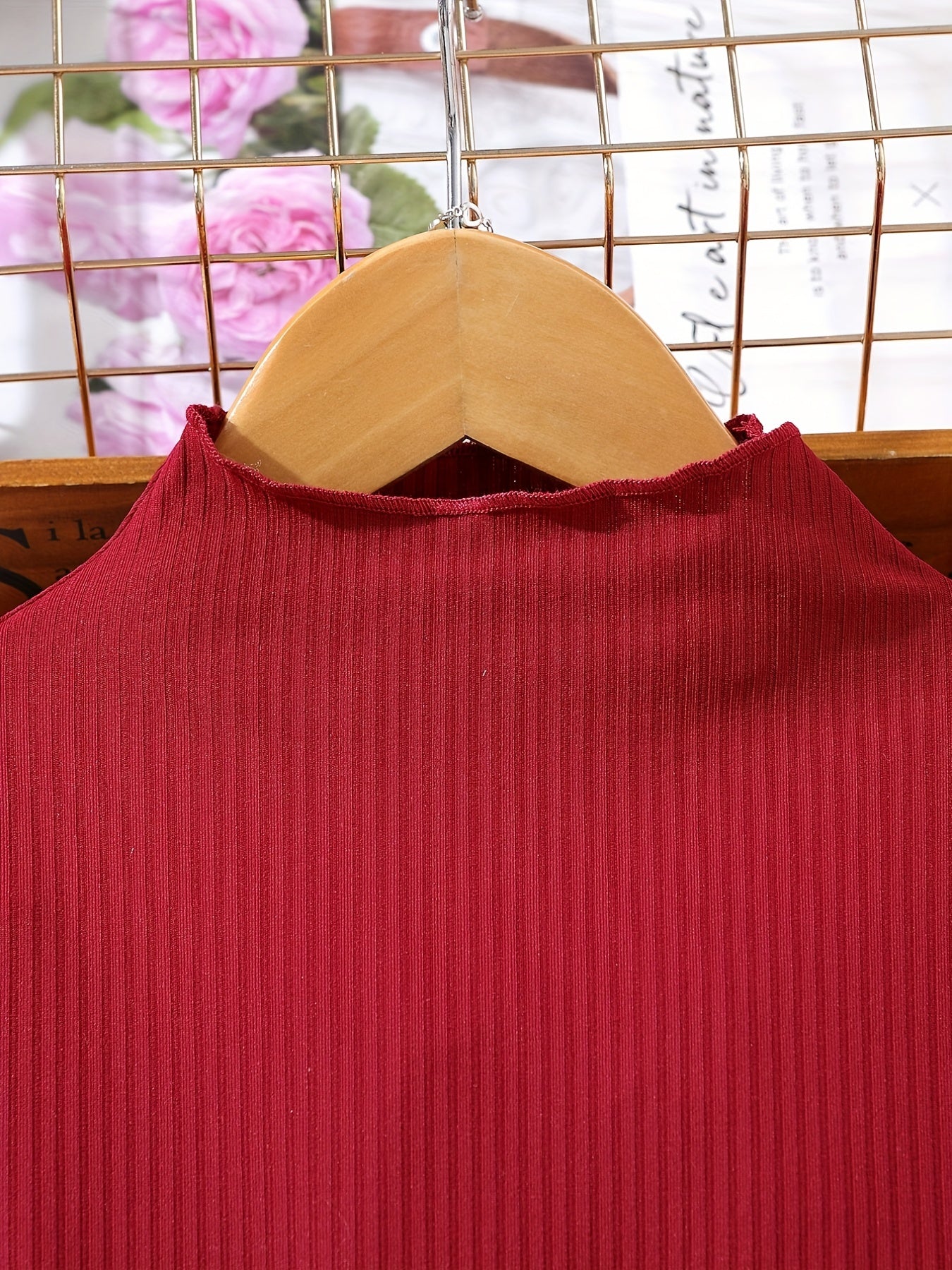 Girls Mock Neck Belted Long Sleeve Knit Top Pleated Dress