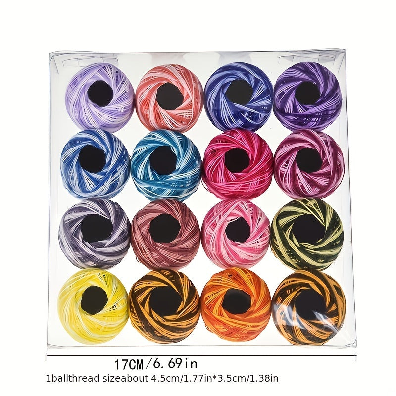 16 Skeins Mixed Colors Yarn DIY Knitting Crocheting Hand knitted Embroidered Ins