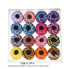 16 Skeins Mixed Colors Yarn DIY Knitting Crocheting Hand knitted Embroidered Ins