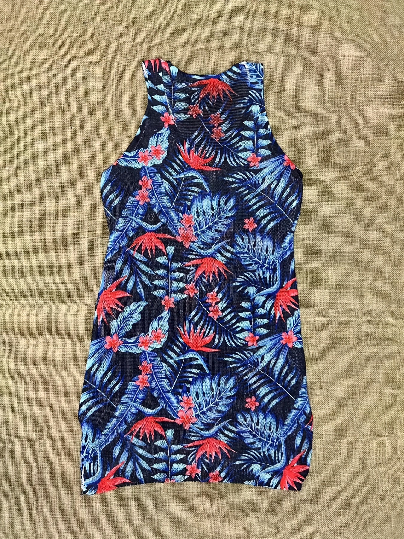 Floral Print Swimsuit Cover Up V Neck Side Split Beach Cover