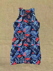 Floral Print Swimsuit Cover Up V Neck Side Split Beach Cover