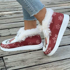 Merry Christmas Plush Lined Snow Boots
