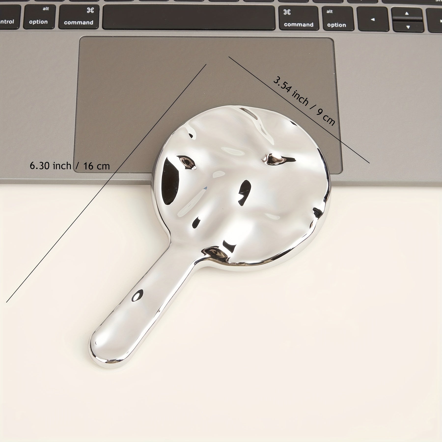 Creative Wave Pattern Handheld Makeup Cosmetic Mirror