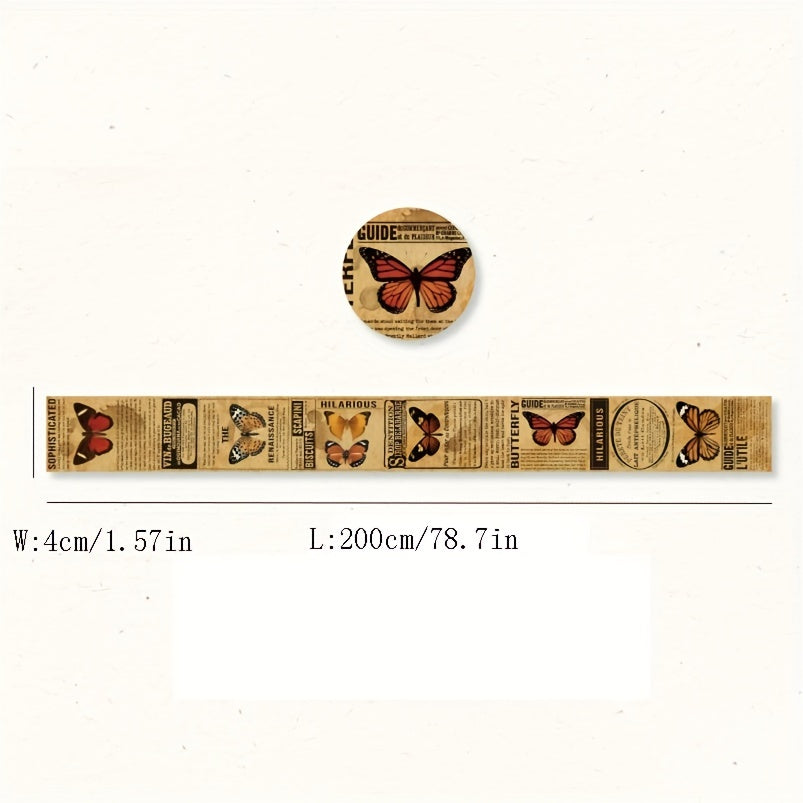 Vintage Butterfly Plant Washi Tape 2m