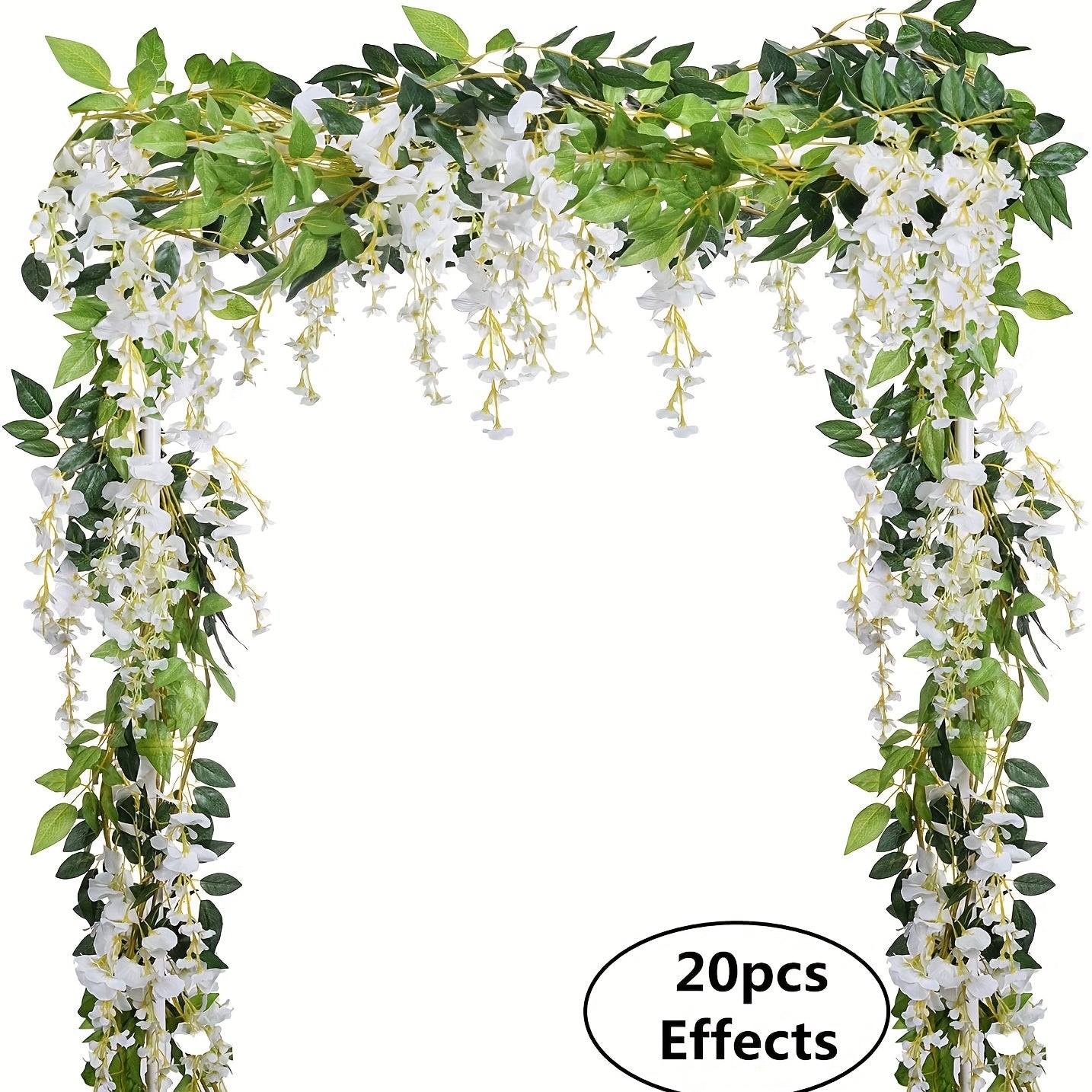 2pcs 6Ft Artificial Wisteria Garland Silk Hanging Flower