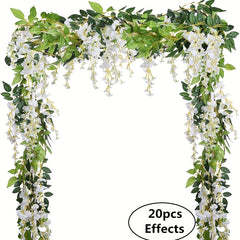 2pcs 6Ft Artificial Wisteria Garland Silk Hanging Flower