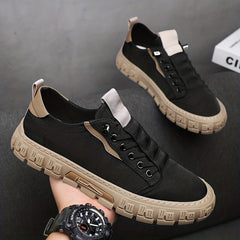 Men's Lace Up Sneakers Lightweight Comfy Non slip Skate Shoes