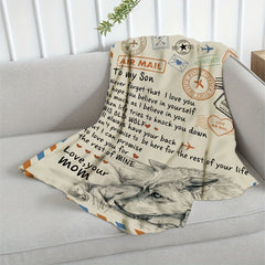 Winter Warm Flannel Digital Print Envelope Letter Blanket