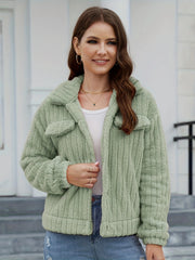 Women's Winter Thermal Coat Solid Long Sleeve Jacket Coat
