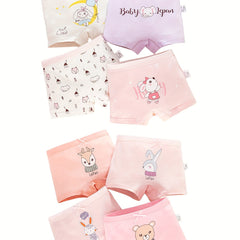 8pcs Cartoon Pattern Cotton Panties Breathable Kid's Underwear