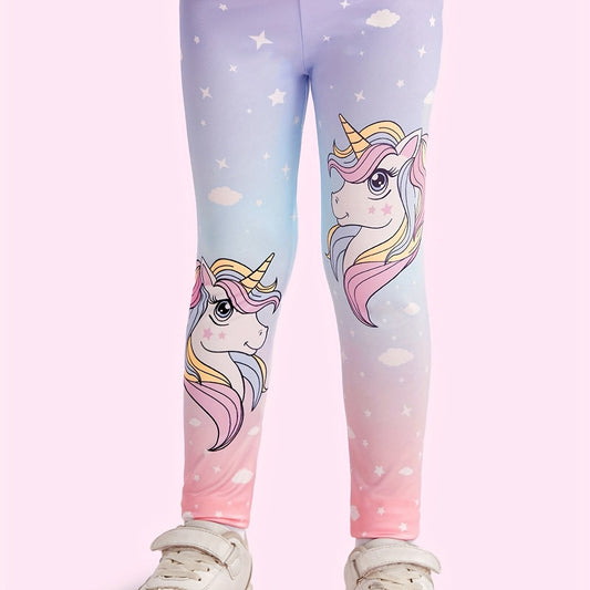 Girls Unicorn Leggings Contrast Legging Pants Spring Summer Fall