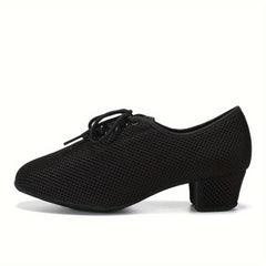 Women's Mesh Breathable Dance Shoes Chunky Heels Balloon Training Practice