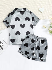 Girls Satin Pajama Set Short Sleeve PJ Set