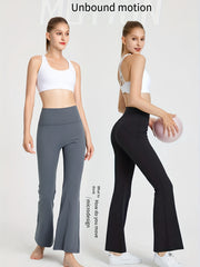 High Waist Yoga Flare Pants with Tummy Control and Pockets