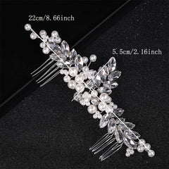 Bride Rhinestone Pearl Comb Wedding Headwear