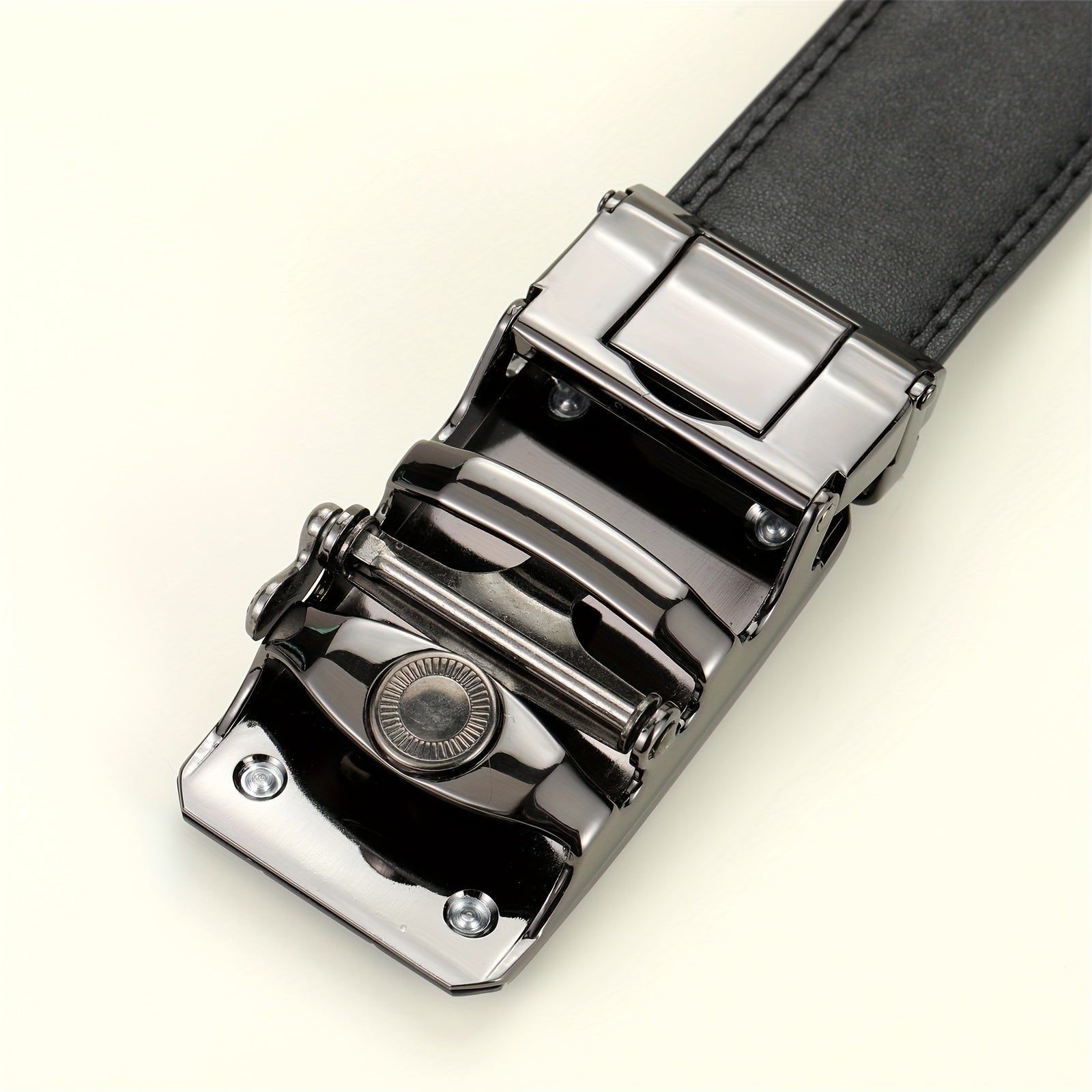 Men's PU Leather Belt Black 40mm Wide