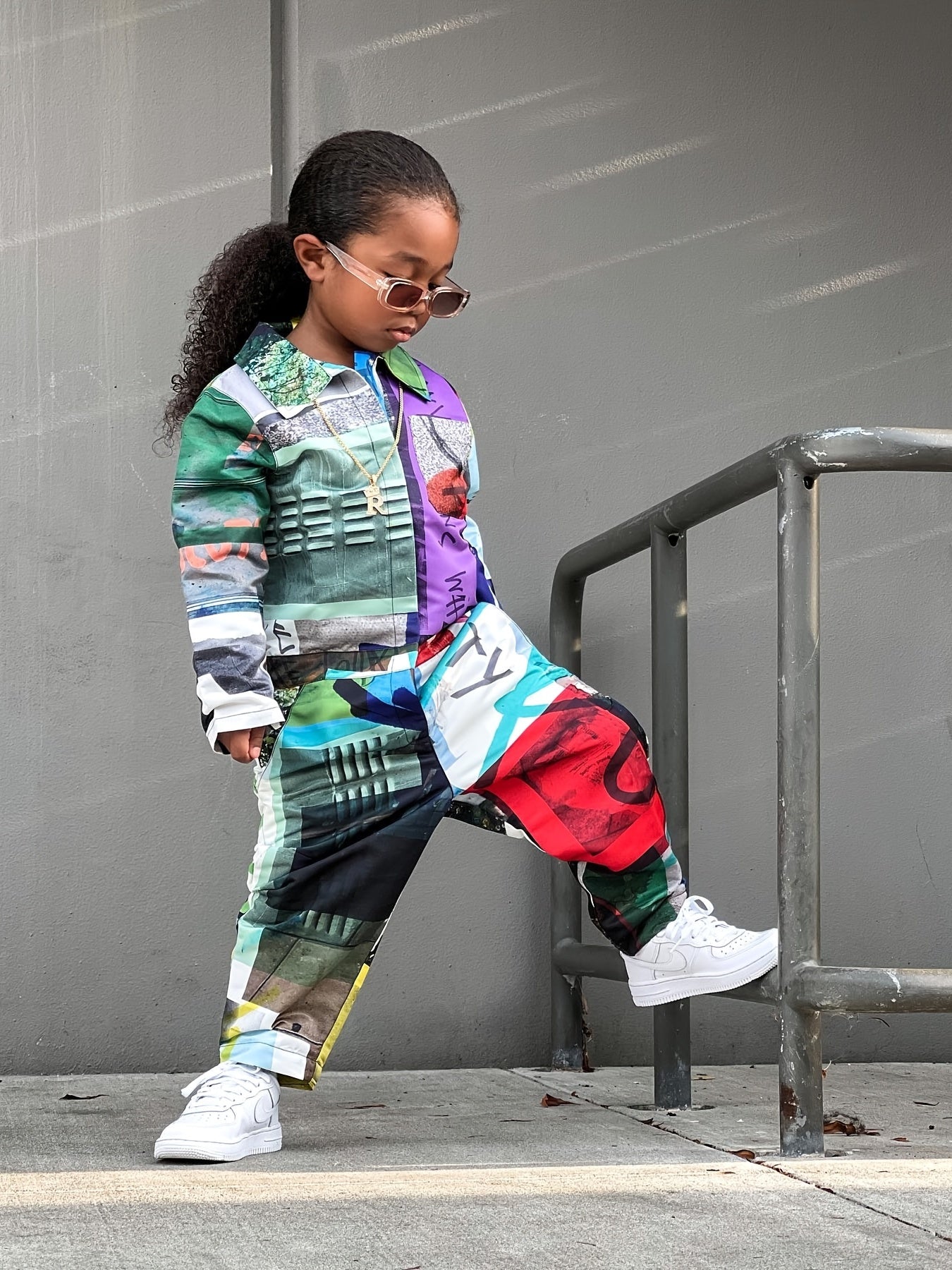 Girls Street Style Print Jumpsuit for Spring and Summer