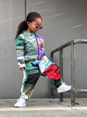Girls Street Style Print Jumpsuit for Spring and Summer