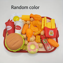 42pcs Simulation Food Set Burger French Fries Pizza Fried Chicken Toys