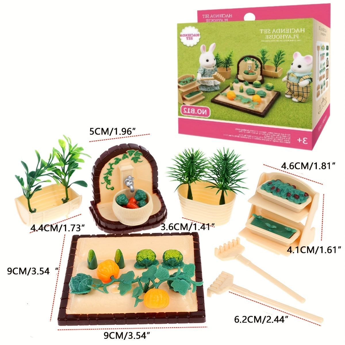 Forest Animal Family Doll House Furniture 1:12 Mini Toy Set for Girl Dolls