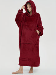 Cozy Hooded Night Robe with Pockets