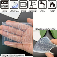 3D Boho Retro Frame Silicone Nail Art Mold DIY Templates