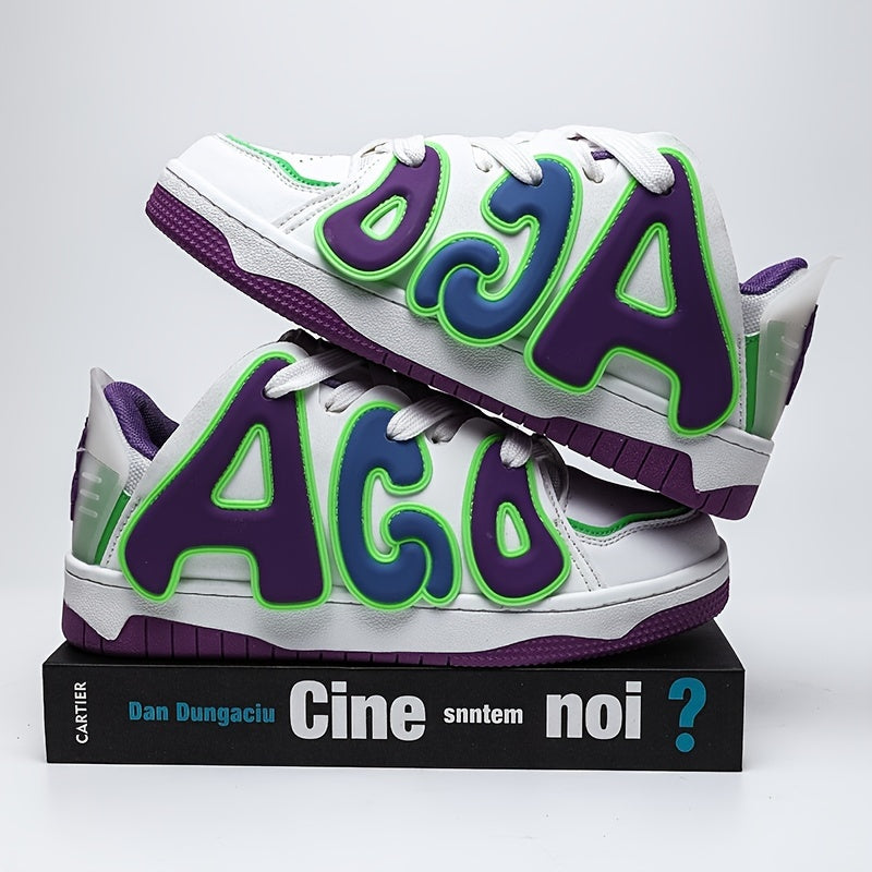 Men's Big Letters Skate Shoes With Traction