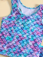 Toddler Girls 2pcs Dolphin Tankini Swimsuit Sets