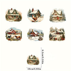 6pcs Christmas Farm Hanging Ornaments Xmas Tree Decorations