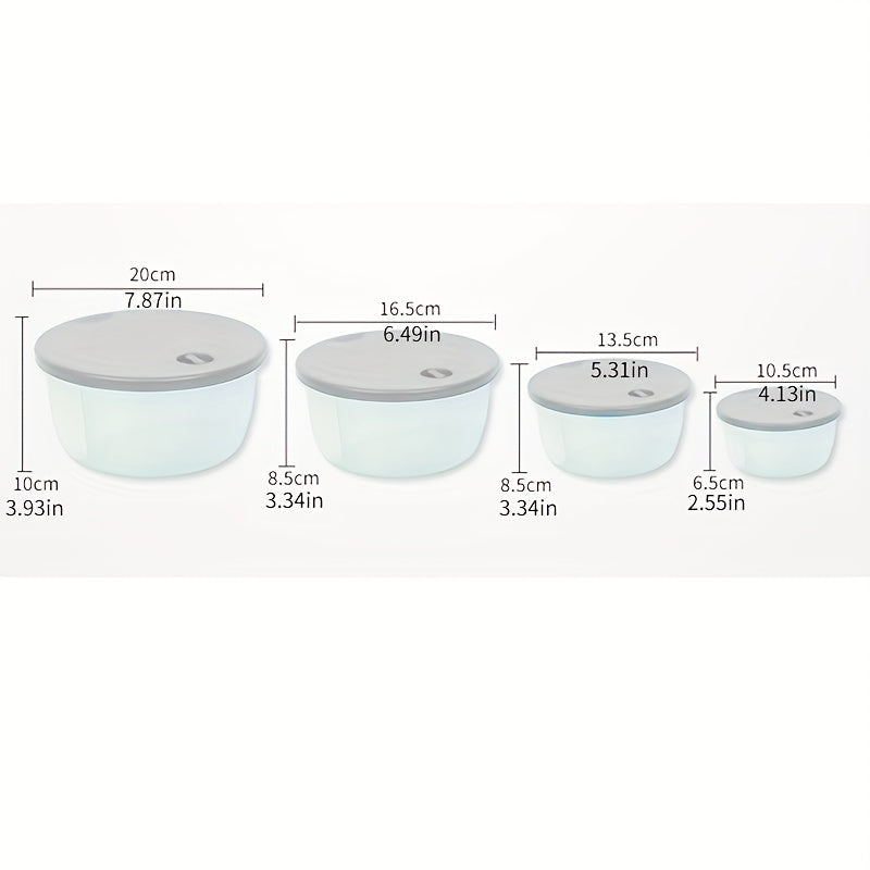 4pcs Airtight Food Storage Containers BPA Microwave Freezer Safe Lunch Box